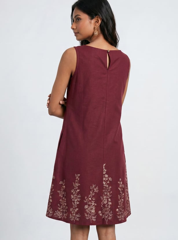 COLOUR ME Embroidered A-Line Dress