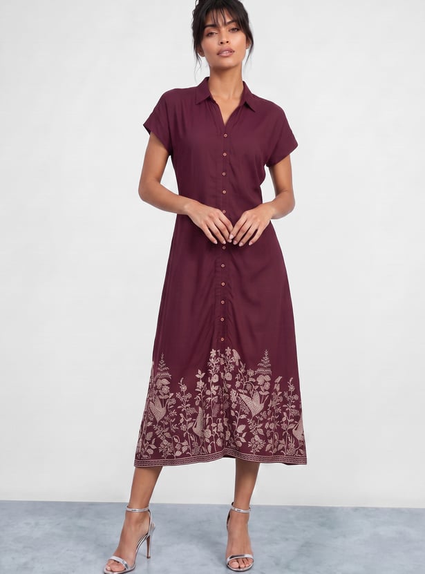 COLOUR ME Floral Print Midi Dress