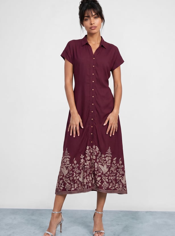 COLOUR ME Floral Print Midi Dress