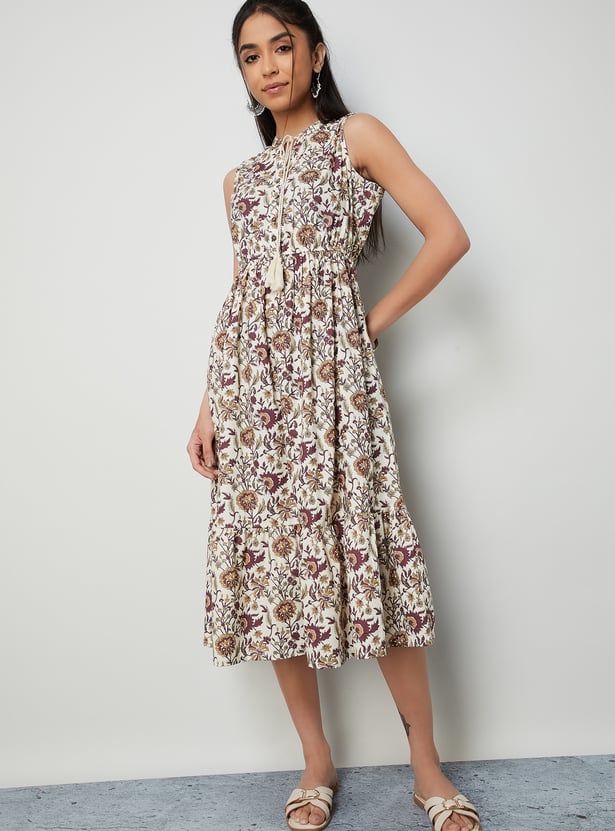 COLOUR ME Floral Print Midi Dress