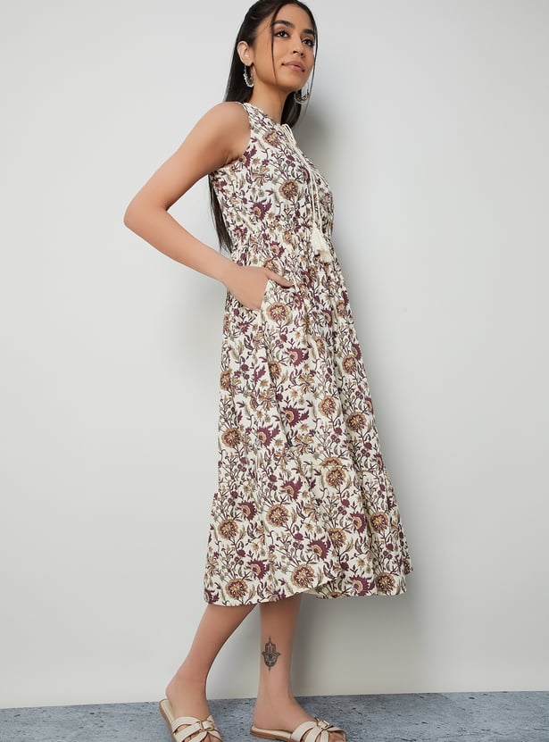 COLOUR ME Floral Print Midi Dress