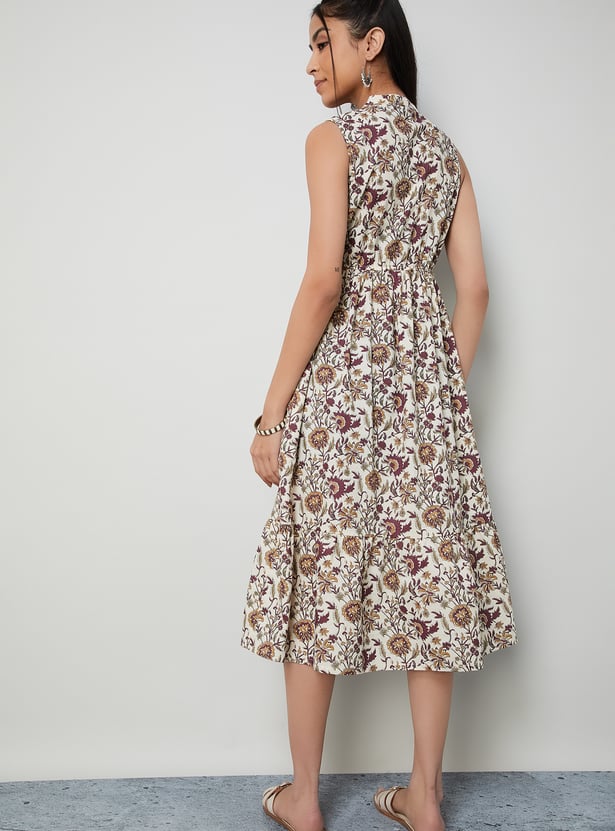 COLOUR ME Floral Print Midi Dress