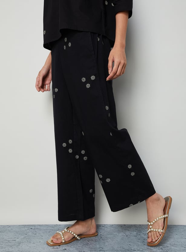 COLOUR ME Floral Print Straight Pants