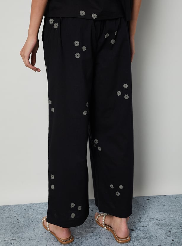 COLOUR ME Floral Print Straight Pants