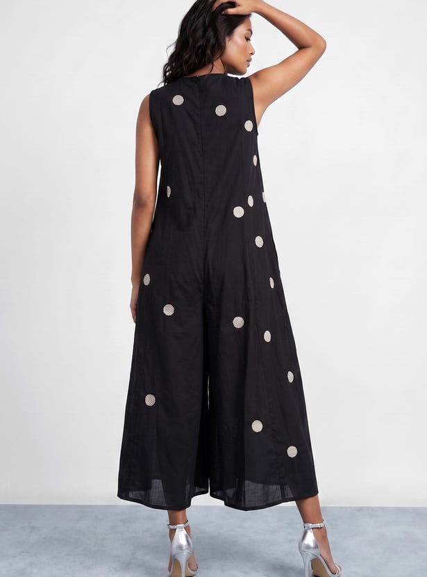 COLOUR ME Embroidered A-Line Maxi Dress