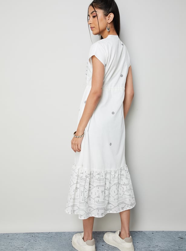 COLOUR ME Printed Midi Dress