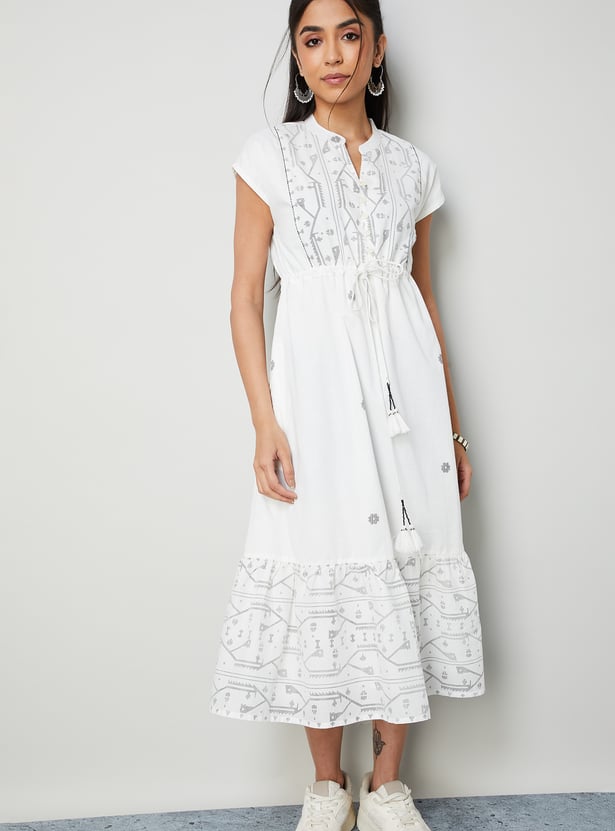 COLOUR ME Printed Midi Dress