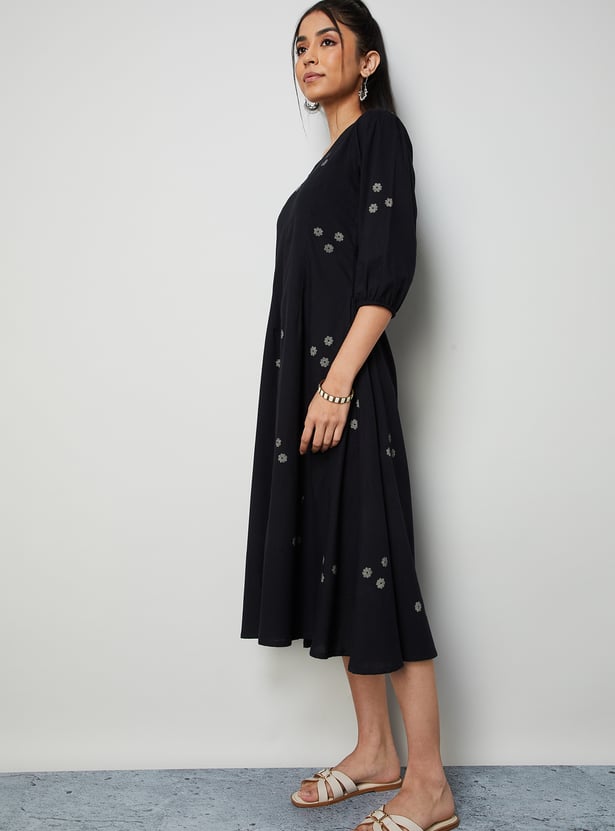 COLOUR ME Floral Printed Midi Dress
