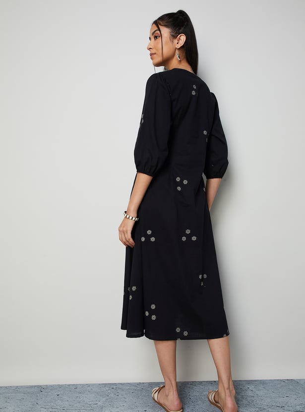 COLOUR ME Floral Printed Midi Dress