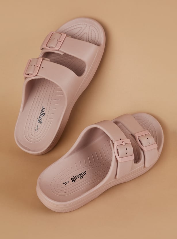 GINGER Open-Toe Buckle Sliders