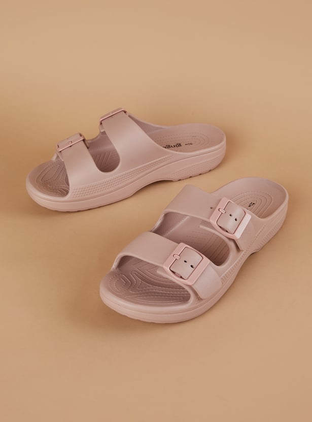 GINGER Open-Toe Buckle Sliders