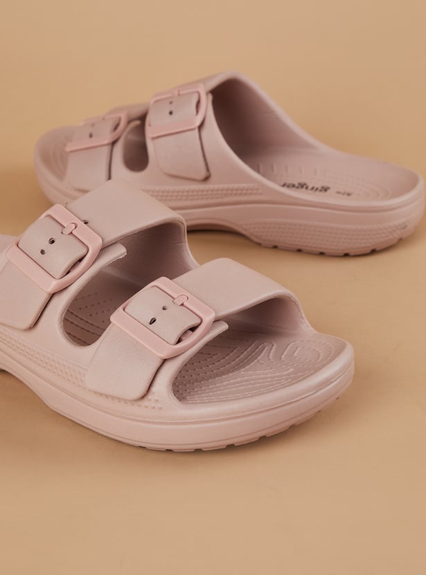 GINGER Open-Toe Buckle Sliders