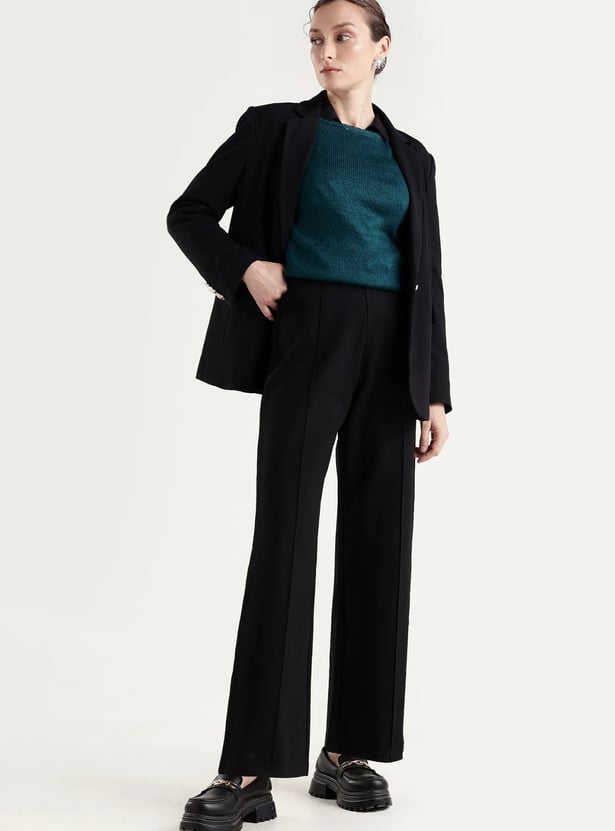 RAREISM Pleated Front Straight Fit Trousers