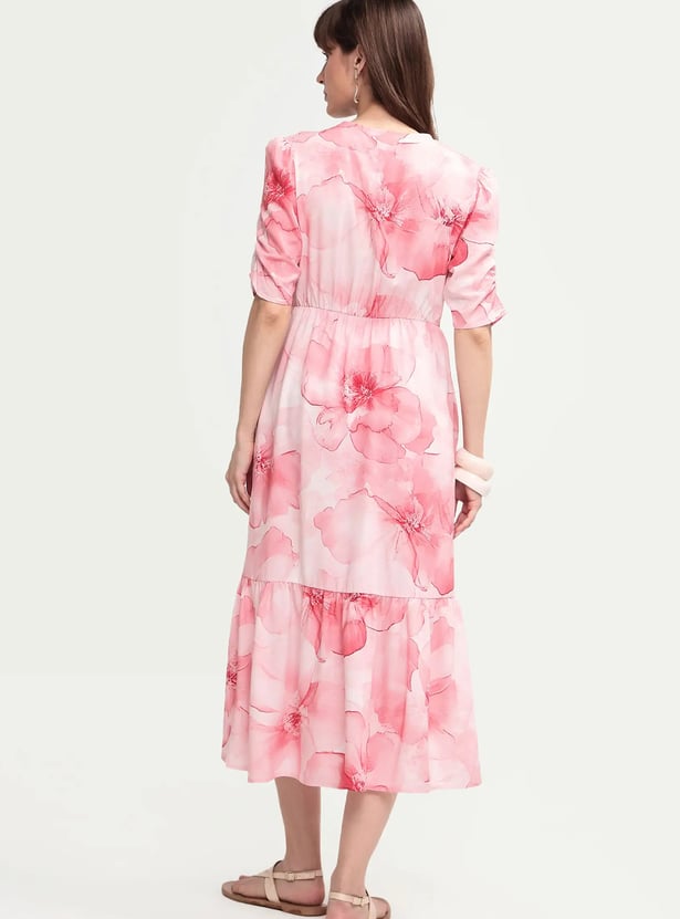 RAREISM Floral Print A-line Midi Dress