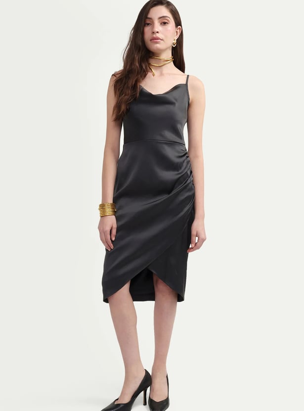 RAREISM Spaghetti Neck Ruched Dress