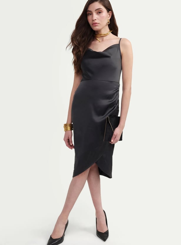 RAREISM Spaghetti Neck Ruched Dress