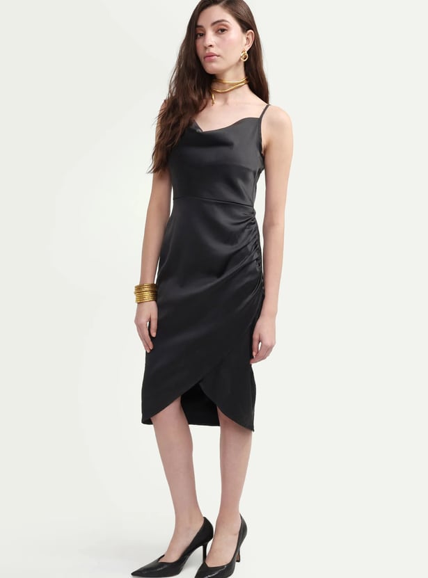 RAREISM Spaghetti Neck Ruched Dress