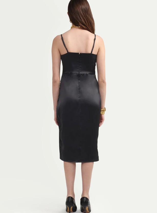 RAREISM Spaghetti Neck Ruched Dress