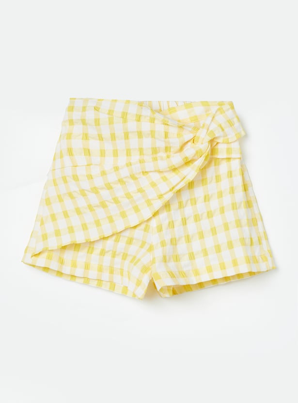 FAME FOREVER Girls Checked Skorts