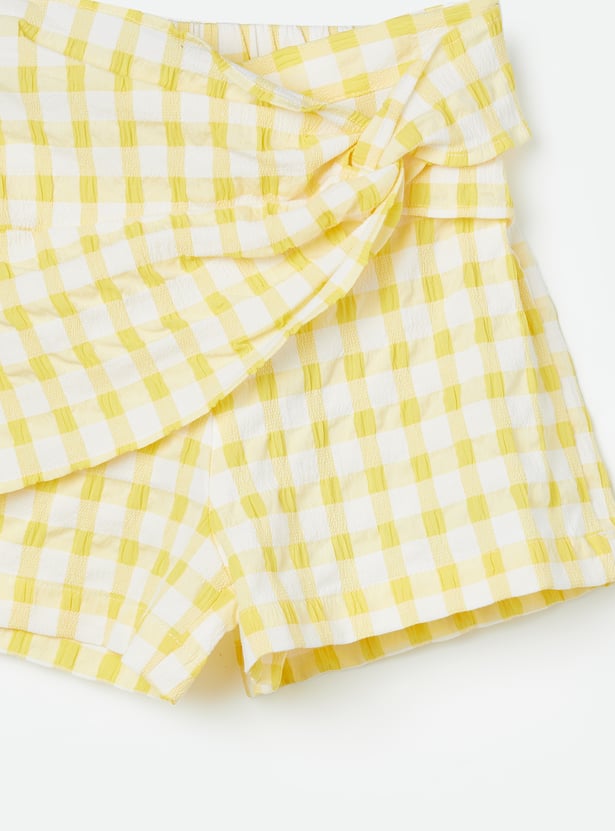 FAME FOREVER Girls Checked Skorts
