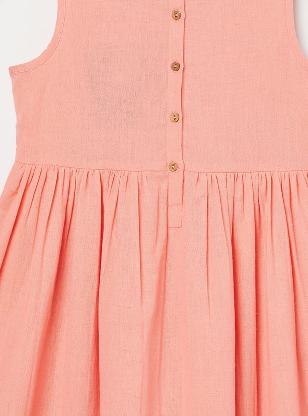 MELANGE Girls Embroidered Wrap Dress