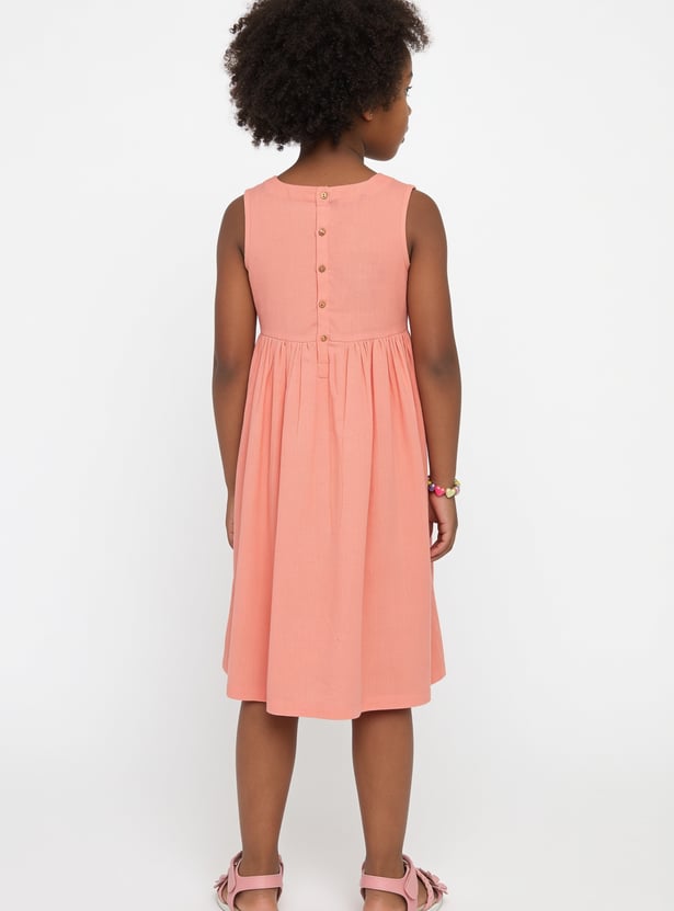 MELANGE Girls Embroidered Wrap Dress