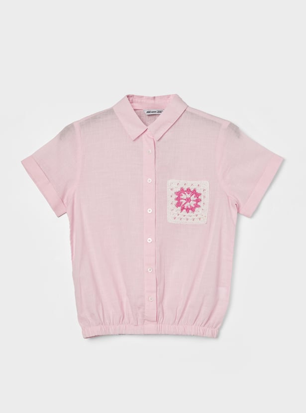 FAME FOREVER Girls Embroidered Top