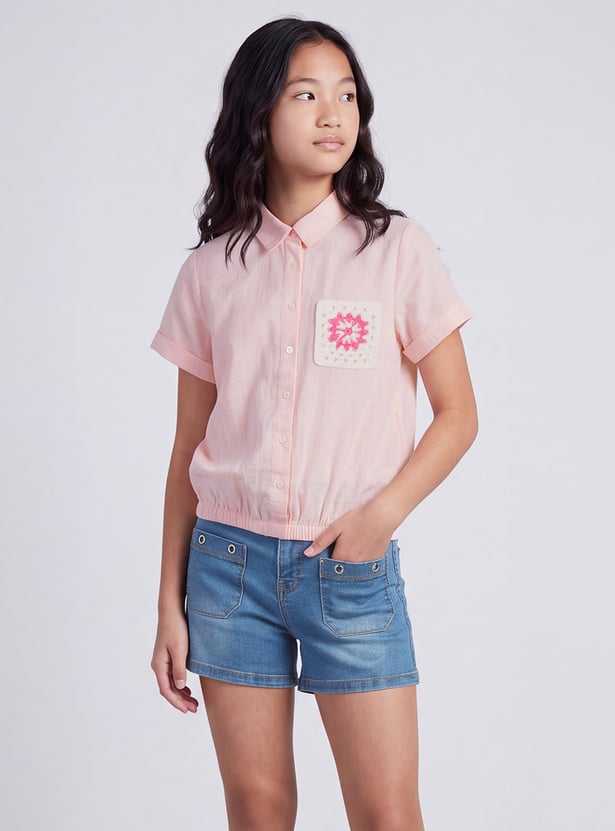 FAME FOREVER Girls Embroidered Top