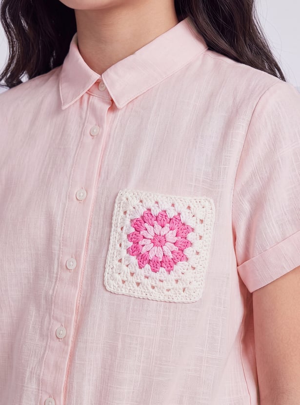 FAME FOREVER Girls Embroidered Top