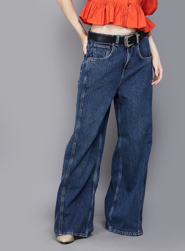 ONLY Solid Wide Leg Jeans
