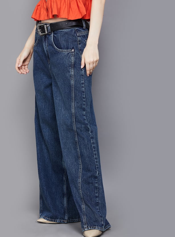 ONLY Solid Wide Leg Jeans