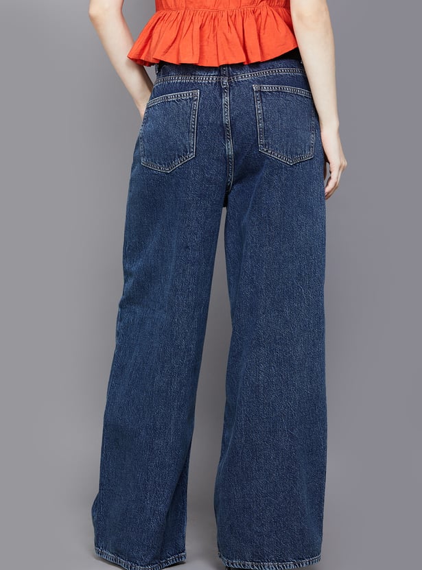 ONLY Solid Wide Leg Jeans