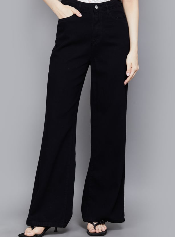 KRAUS Solid Wide Leg Jeans