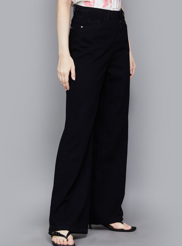 KRAUS Solid Wide Leg Jeans