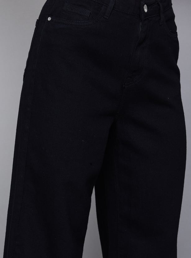 KRAUS Solid Wide Leg Jeans