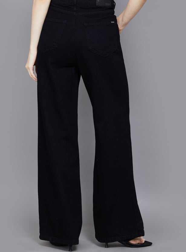 KRAUS Solid Wide Leg Jeans