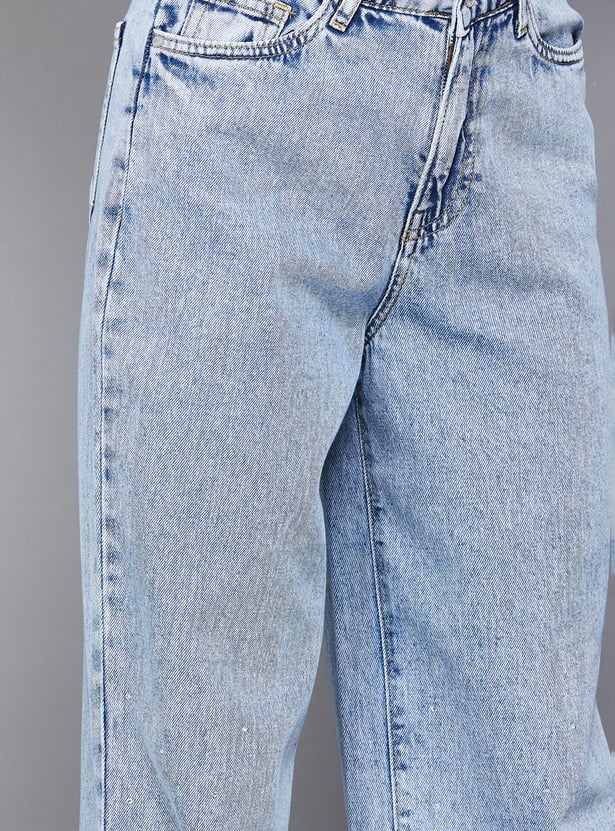 KRAUS Solid Wide Leg Jeans