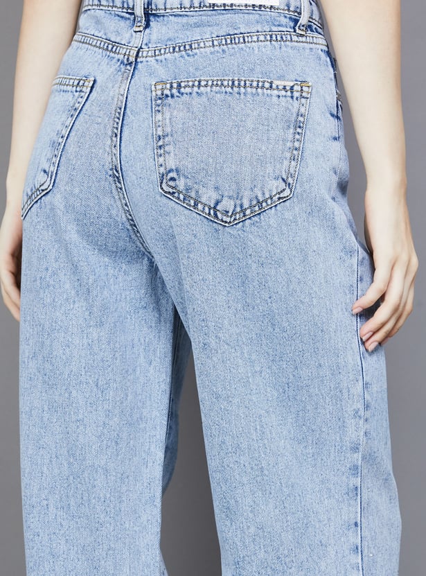 KRAUS Solid Wide Leg Jeans
