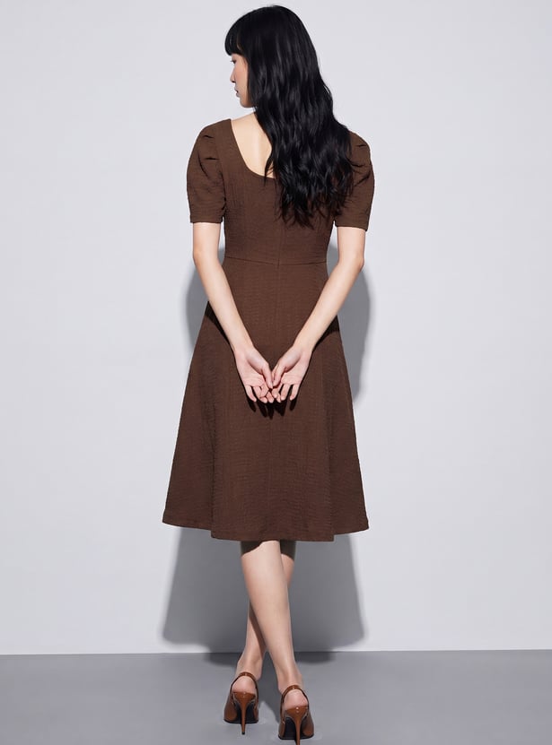CODE Textured A-Line Dress