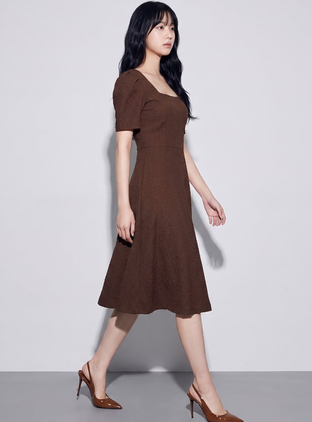 CODE Textured A-Line Dress