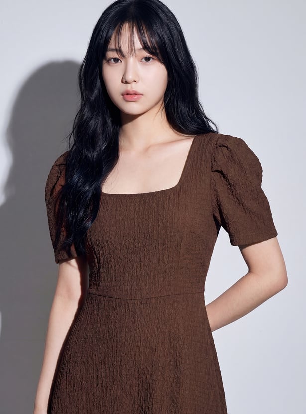CODE Textured A-Line Dress