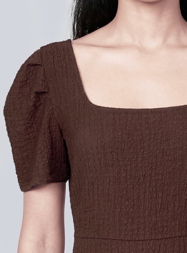 CODE Textured A-Line Dress