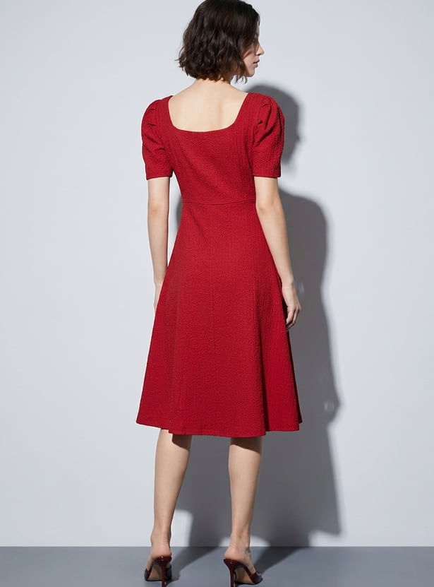 CODE Textured A-Line Dress