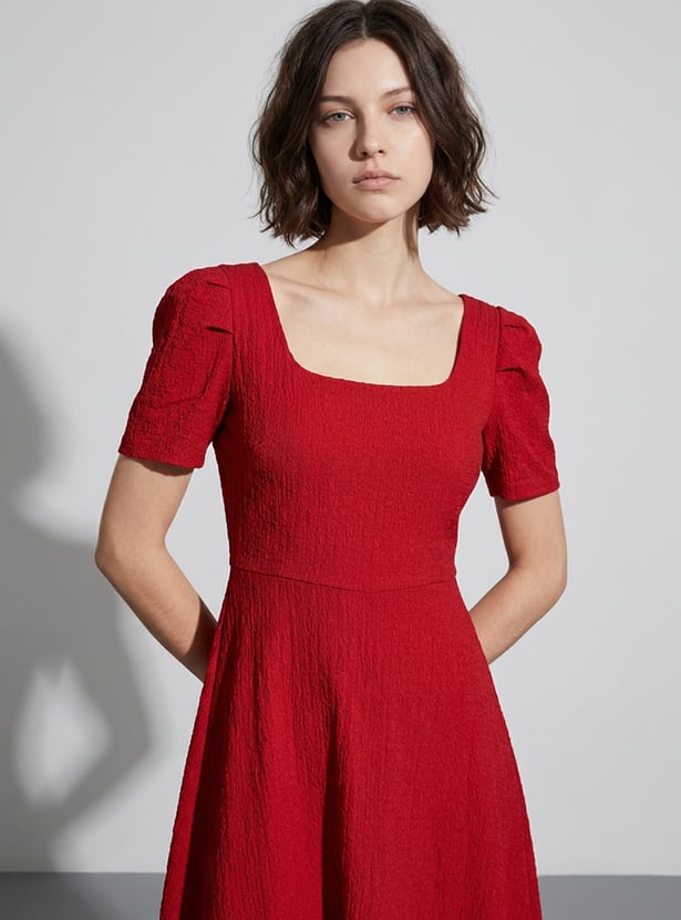 CODE Textured A-Line Dress