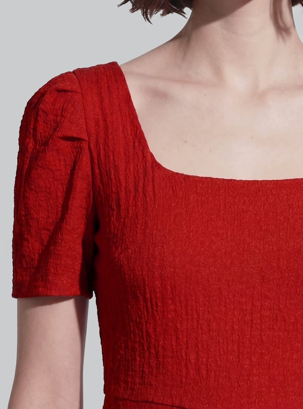 CODE Textured A-Line Dress