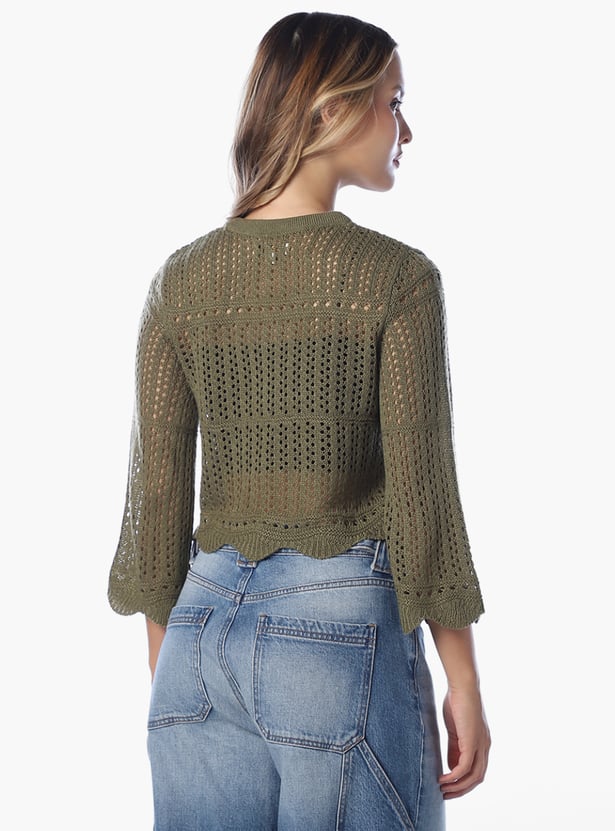 ONLY Crochet Crew Neck Sweatshirt