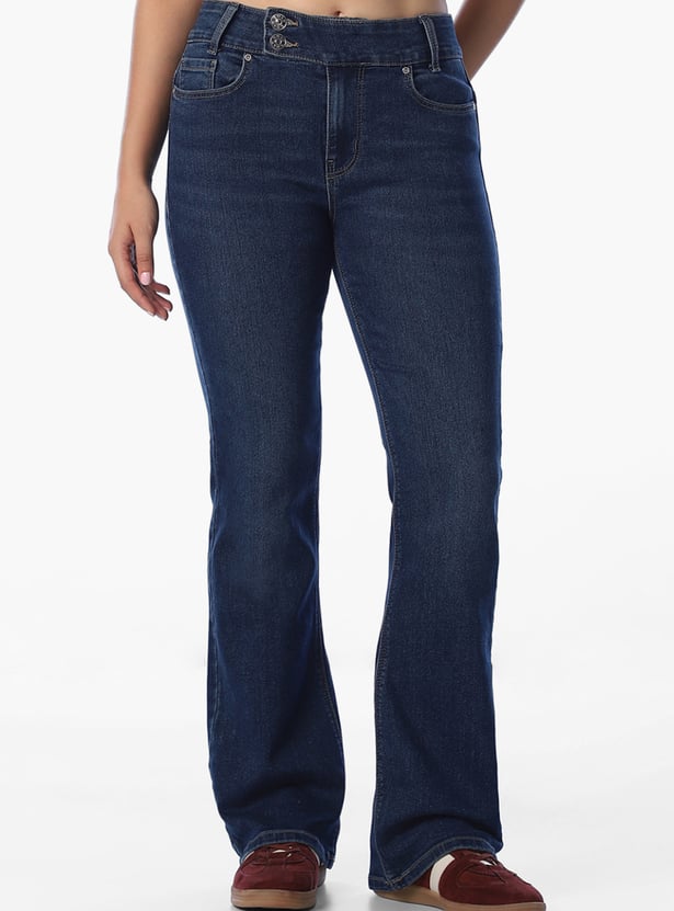ONLY Solid Flared Jeans
