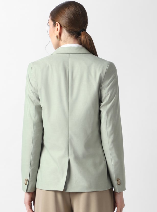 VAN HEUSEN Solid Single Breasted Blazer