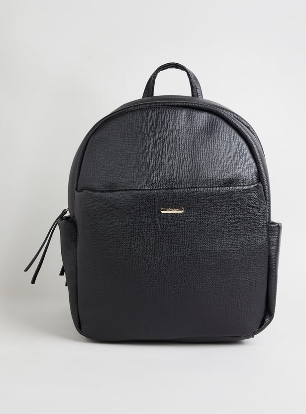 GINGER Textured Zipper Closure Backpack
