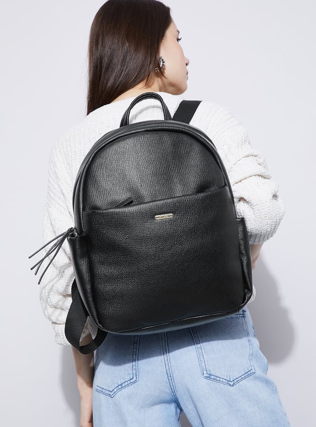 GINGER Textured Zipper Closure Backpack
